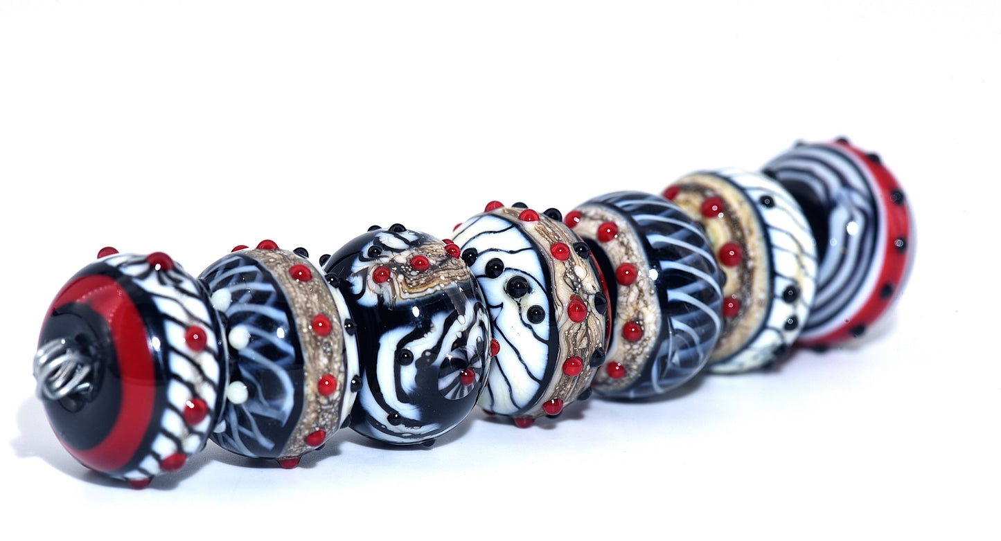 10205301 - Seven Dakota Quilt Rondelle Beads