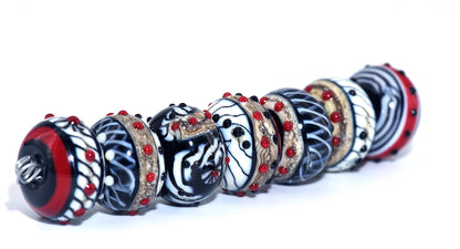 10205301 - Seven Dakota Quilt Rondelle Beads