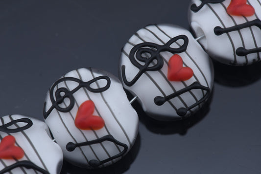 10205612 - Four Musical Love Notes Lentil Beads