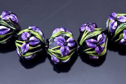 10205707 - Five Purple Iris Crystal Beads