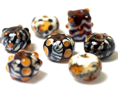 10302601 - Seven Animal Print Rondelle Beads