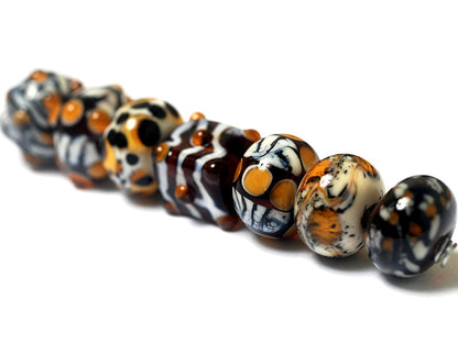 10302601 - Seven Animal Print Rondelle Beads