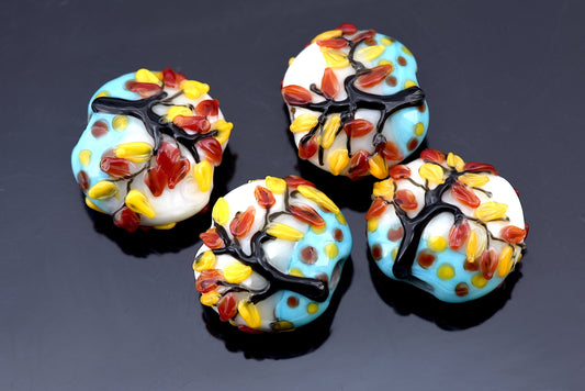 10306312 - Four Autumn Tree Lentil Beads