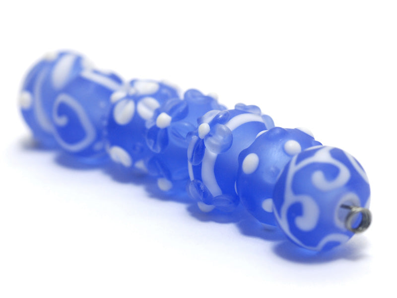 10402001 - Seven Little Boy Blue Rondelle Bead