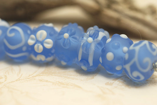 10402001 - Seven Little Boy Blue Rondelle Bead