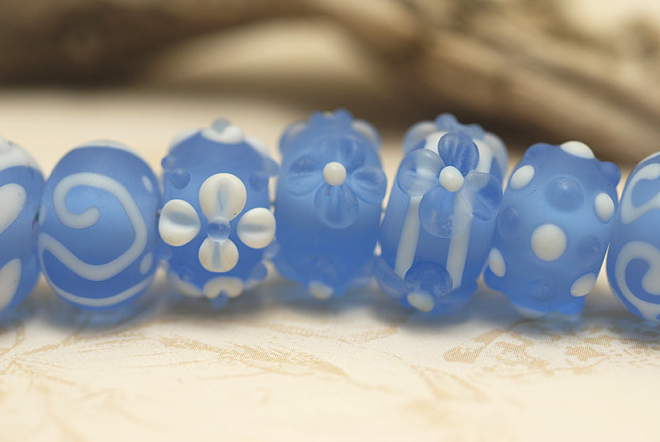 10402001 - Seven Little Boy Blue Rondelle Bead