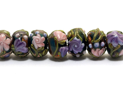 10407401 - Seven Hidden Garden Rondelle Beads