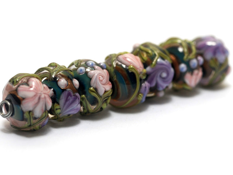 10407401 - Seven Hidden Garden Rondelle Beads