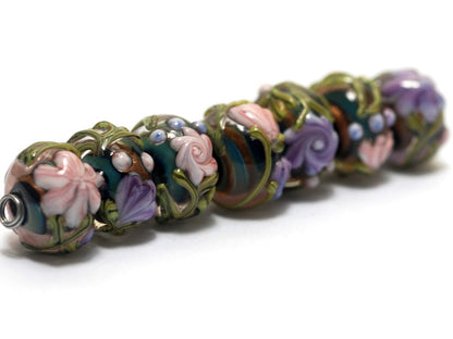 10407401 - Seven Hidden Garden Rondelle Beads