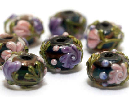 10407401 - Seven Hidden Garden Rondelle Beads