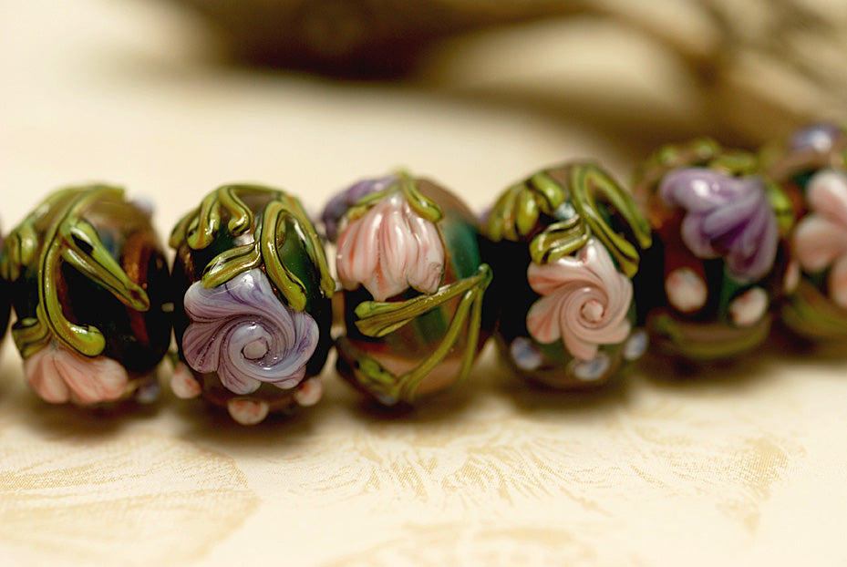 10407401 - Seven Hidden Garden Rondelle Beads