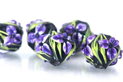 10205707 - Five Purple Iris Crystal Beads