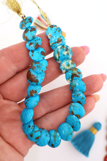 Cascading Coin Speckled Bone Beads, Multi-Colored 12mm Beads