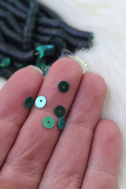 5mm Vintage Sequins: Shiny Green Jewelry Making Supplies