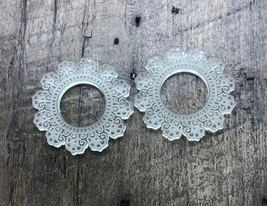 Engraved Round Acrylic Earring Pair - Jewelry Components and Blanks - CB&CO