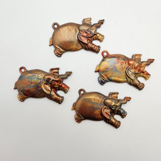 Elephant Pendant 54mm Lustrous Gold