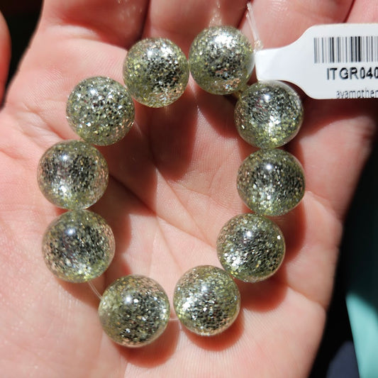 Glitter Round 12mm Sea Foam