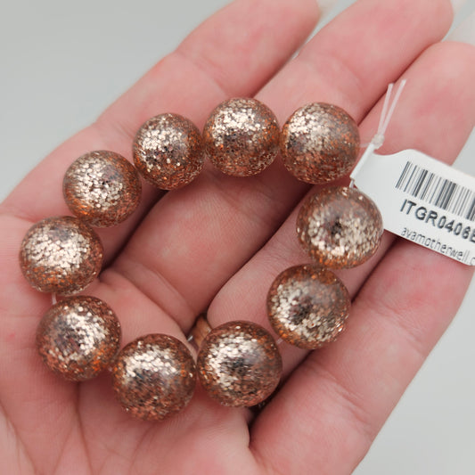 Glitter Round 12mm Peach