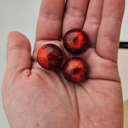 Glitter Round 20mm Cherry