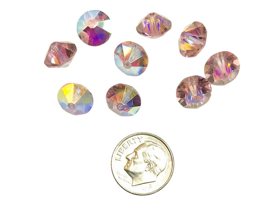 Vintage Swarovski Crystal Beads - Article 5307 - 10mm - Light Amethyst AB