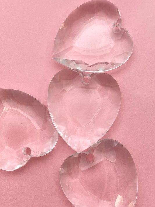 Heart Faceted 36x32mm Crystal