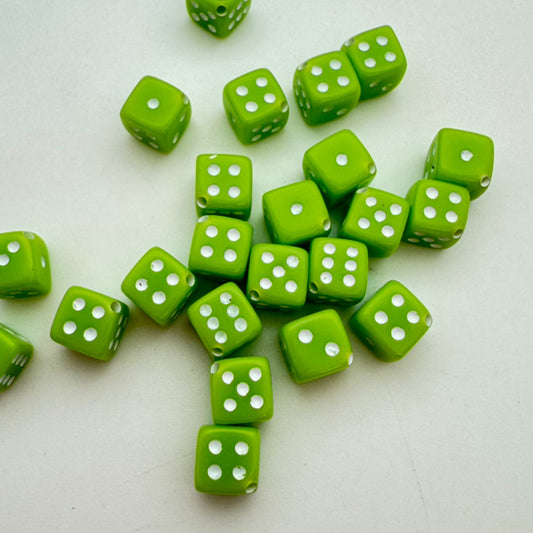 Dice Bead 9mm Mint with white