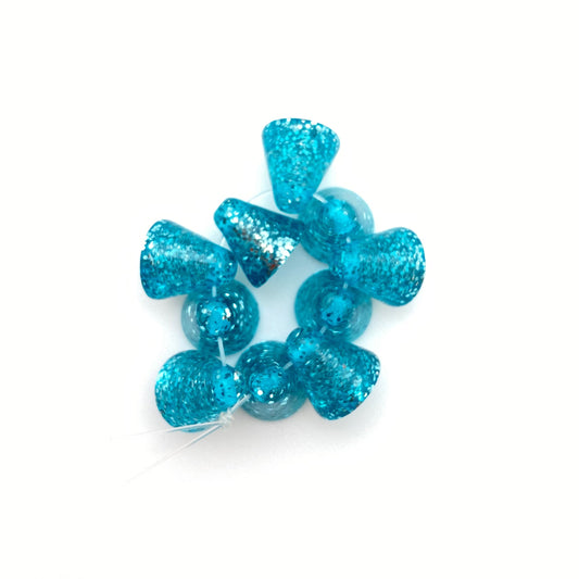 Glitter Drum Drops 10mm Aqua