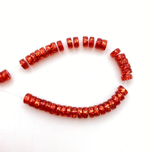 Glitter Rondelle 4mm Cranberry