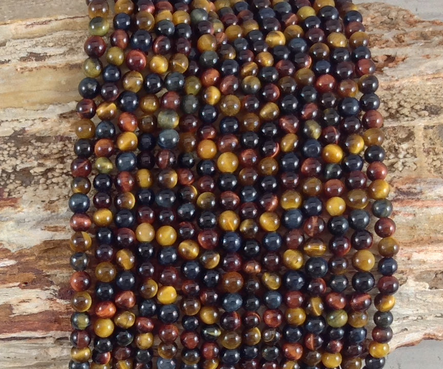 3 Color Tiger Eye, Round