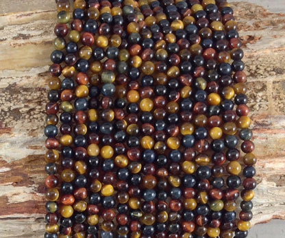 3 Color Tiger Eye, Round