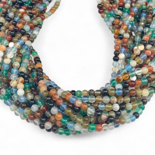 Multi Color Agate Round 4mm
