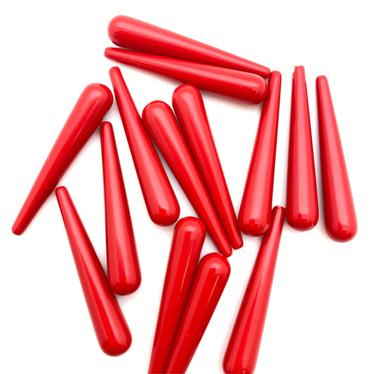 Long Tear Drop 38x7mm Red