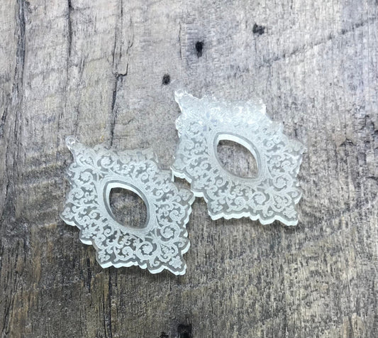 Engraved Acrylic Earring Pair - Jewelry Components - Jewelry Blanks - CB&CO