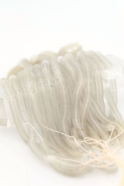 4mm Clear, Grey Vintage French Sequins, Flat Faced