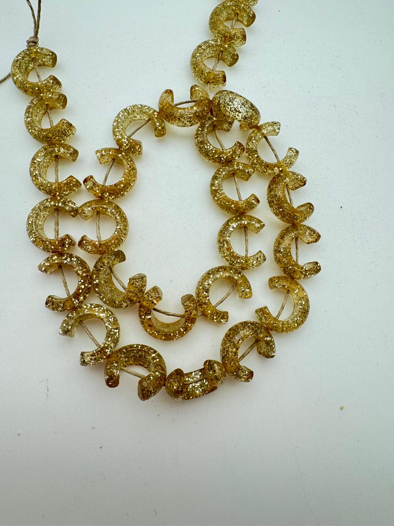 Moon Bead 18mm Glitter Gold