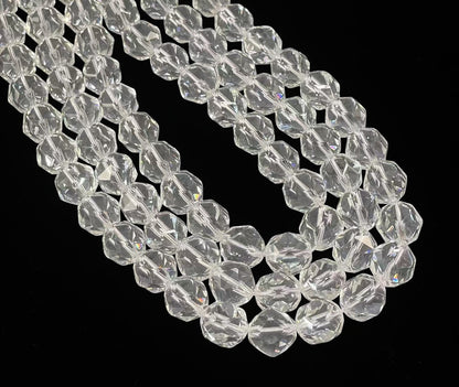 Crystal Clear Quartz AA Faceted Round Star Cut 14mm