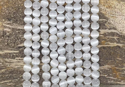 Natural Selenite AAA Grade Round 6mm 8mm