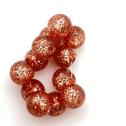 Glitter Bauble 10mm Peach