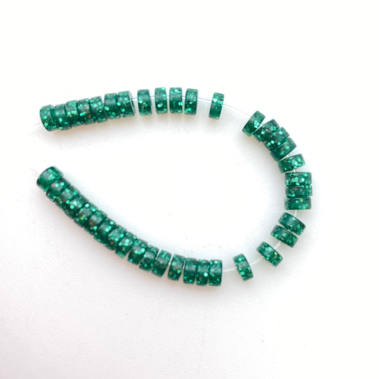 Glitter Rondelle 4mm Emerald