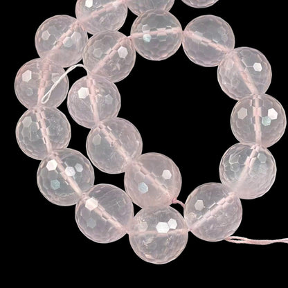 Natural Rose Quartz, Faceted Round A+ Grade, 20mm Rare Size
