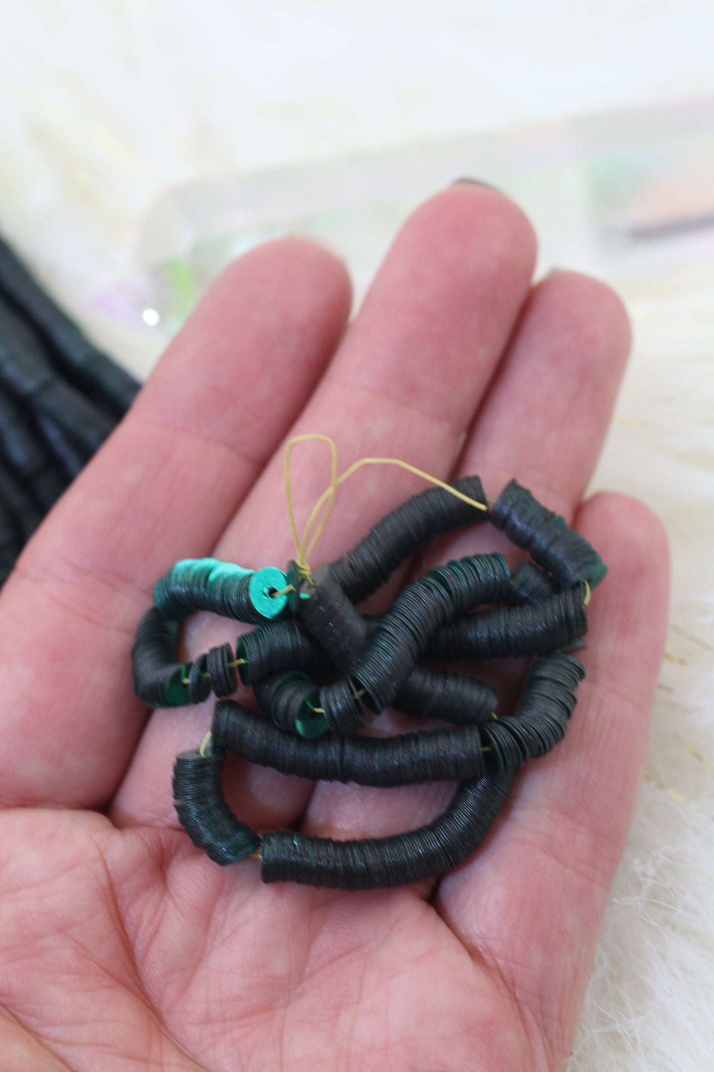 5mm Vintage Sequins: Shiny Green Jewelry Making Supplies