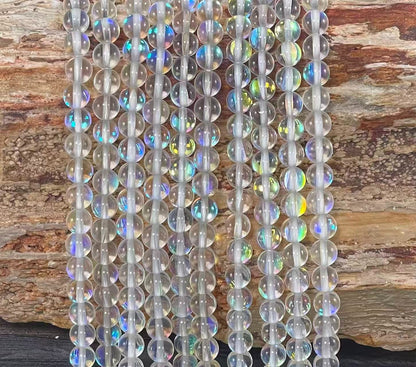 Mermaid Glass Beads aka Mystic Aura Quartz, Round 6mm 8mm