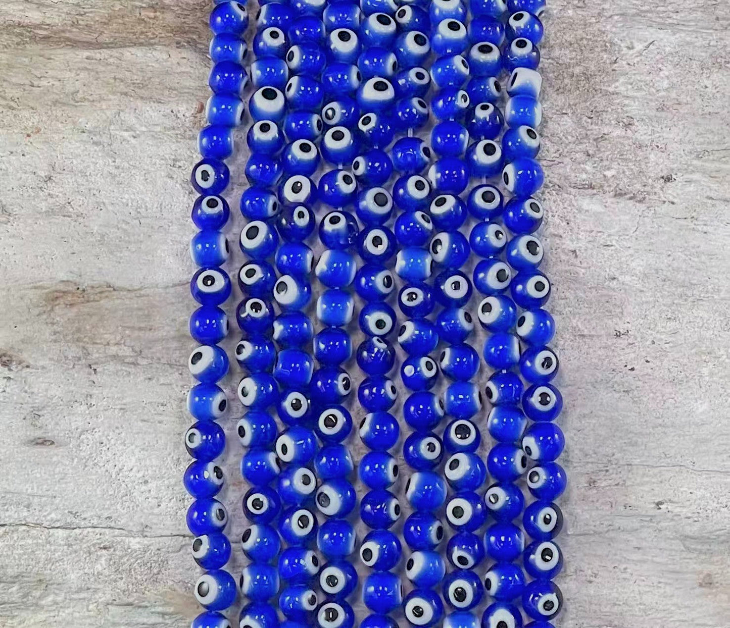Evil Eye/Mal de Ojo, Glass Beads Round 6mm 8mm