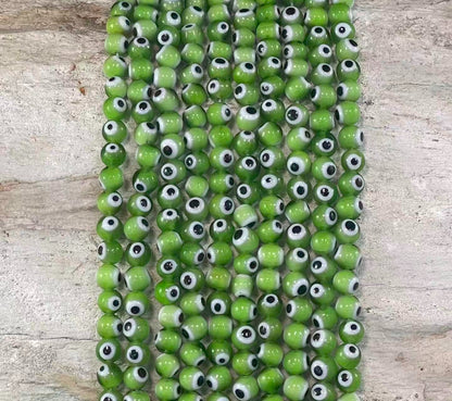 Evil Eye/Mal de Ojo, Glass Beads Round 6mm 8mm