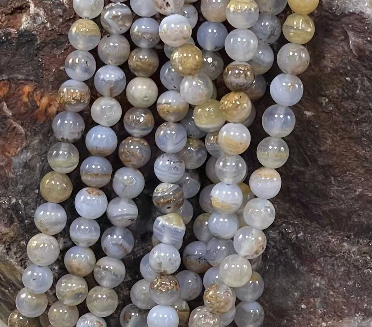 Dendritic Blue Lace Agate Round