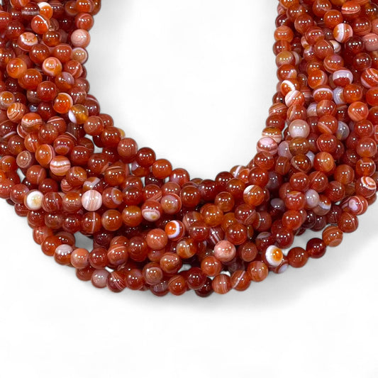 Red Sardonyx aka Banded Agate (Heated) Round