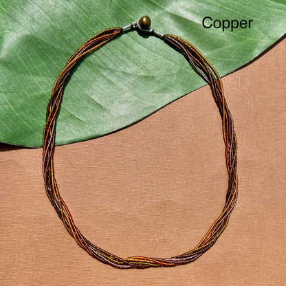 Multi Strand Seed Bead Necklaces - 6 Strand Short