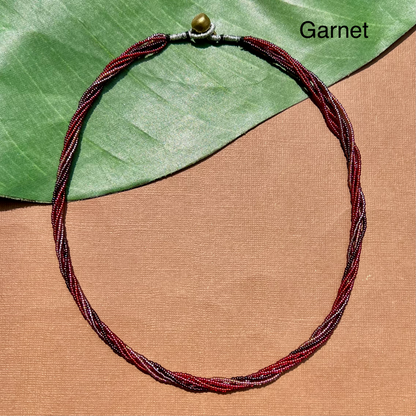 Multi Strand Seed Bead Necklaces - 6 Strand Short