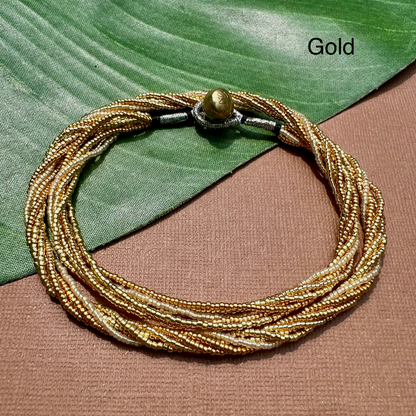 Multi Strand Seed Bead Necklaces - 6 Strand Short