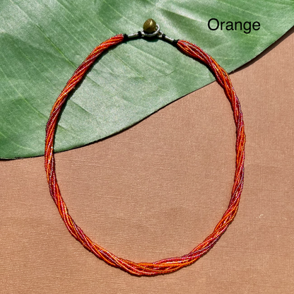 Multi Strand Seed Bead Necklaces - 6 Strand Short